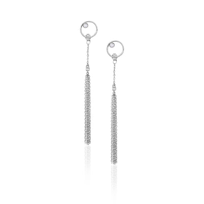 Silver Tassel Drop Earrings