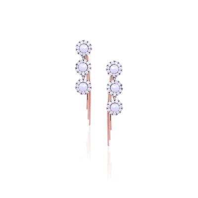 Silver & Rose Gold Multi-Purpose Chain Earrings for Her Nav