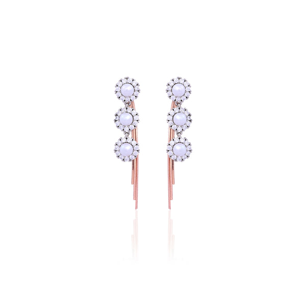 Silver & Rose Gold Multi-Purpose Chain Earrings for Her Nav - Flâneur Global® | FG | 925 Fine Silver Jewelry & Accessories