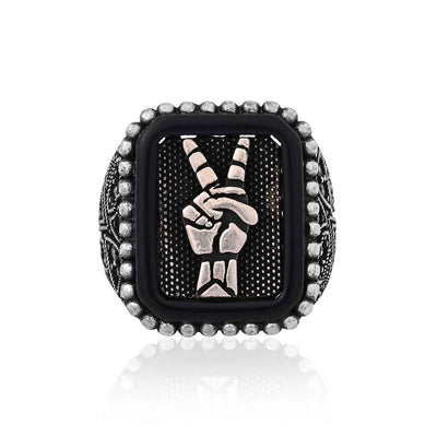 Silver Victory Hand Ring