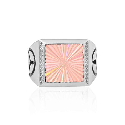 Dual-Tone Silver & Rose Gold Mercedes-Benz Inspired Ring