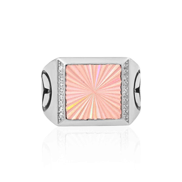 Dual-Tone Silver & Rose Gold Mercedes-Benz Inspired Ring - Flâneur Global® | FG | 925 Fine Silver Jewelry & Accessories