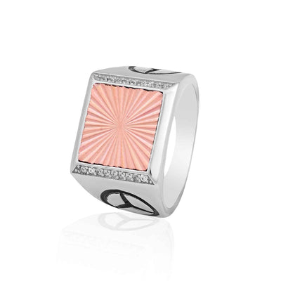 Dual-Tone Silver & Rose Gold Mercedes-Benz Inspired Ring