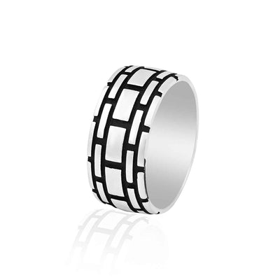 Geometric Design Ring Men's Bands