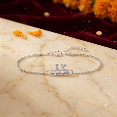 925 Silver My Brother Rakhi – Elegant Silver Chain Rakhi