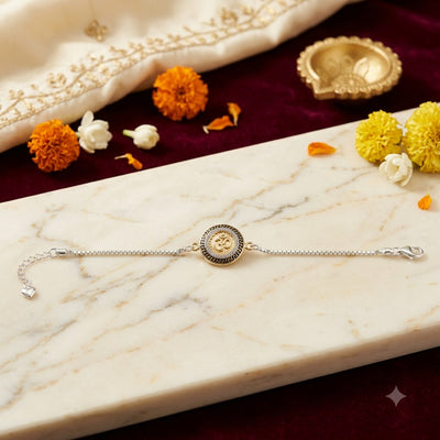 92.5 Fine Silver Om Symbol Designer Rakhi