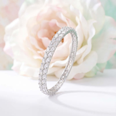 All-White Stone Studded Eternity Bangles