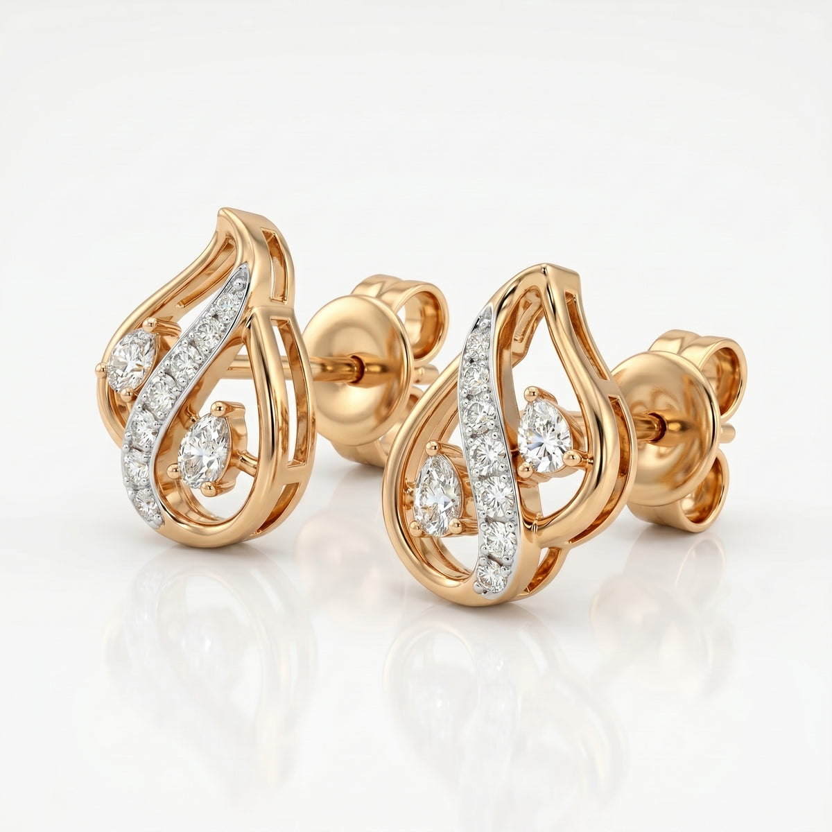 Majestic Teardrop Yellow Gold Earrings