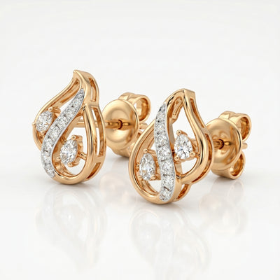Majestic Teardrop Yellow Gold Earrings