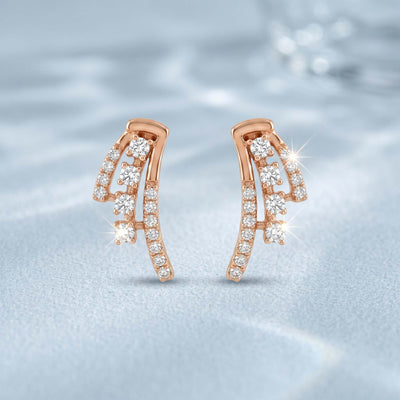 Natural Diamond Rose Gold Wing Earrings