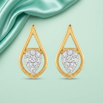 Natural Diamond Rose Gold Teardrop Earrings