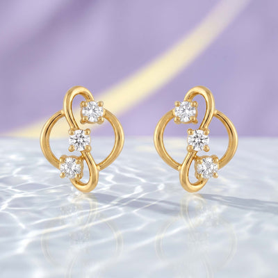 Natural Diamond Rose Gold Infinity Earrings