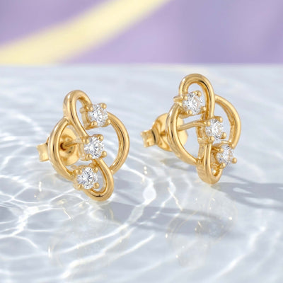 Natural Diamond Rose Gold Infinity Earrings