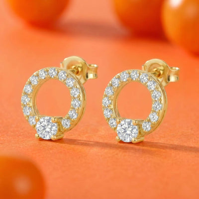 Natural Diamond Rose Gold Halo Earrings