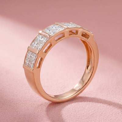 Natural Diamond Rose Gold Band Ring