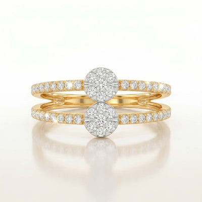 Aura Twin Yellow Gold Ring