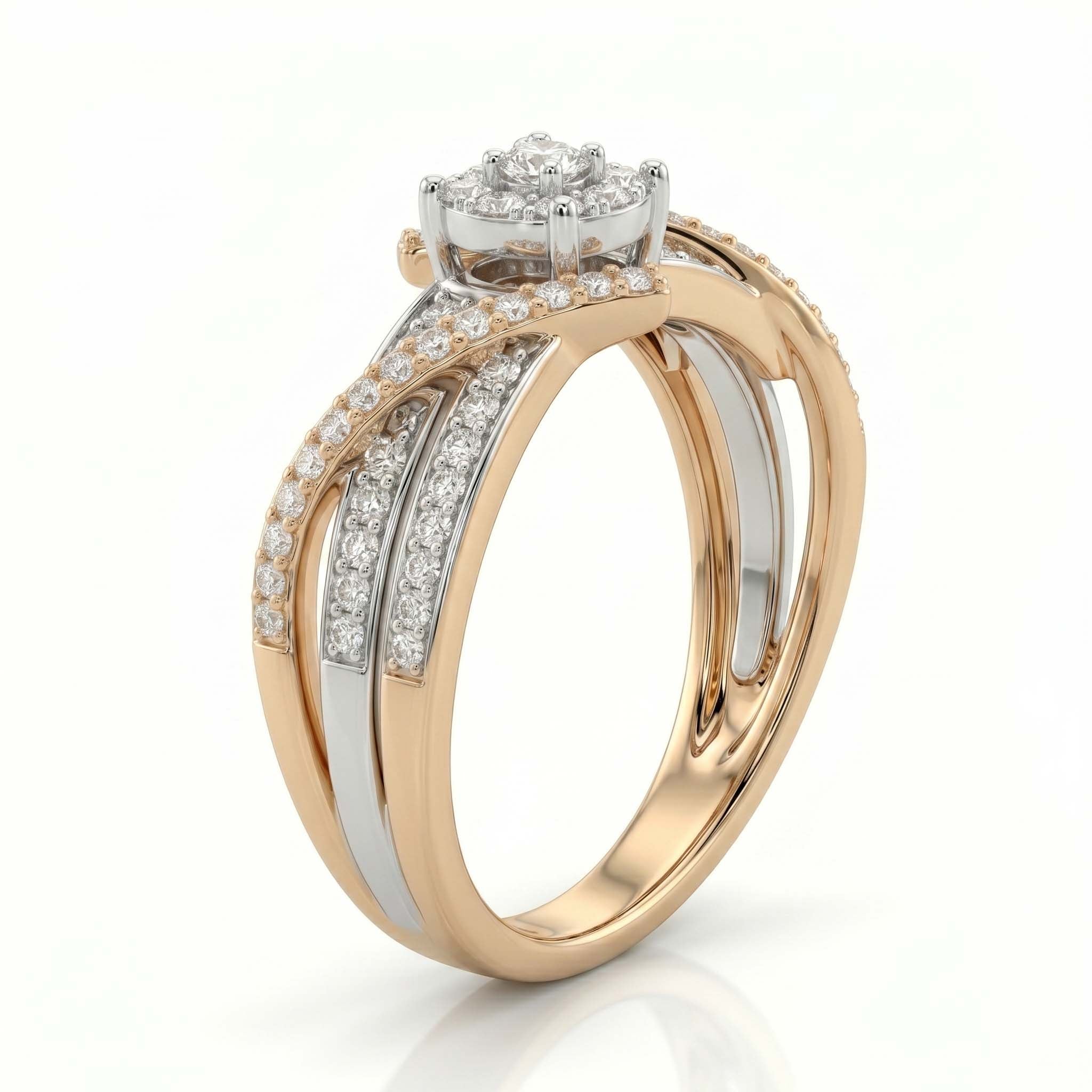 Entwined Halo Diamond Ring