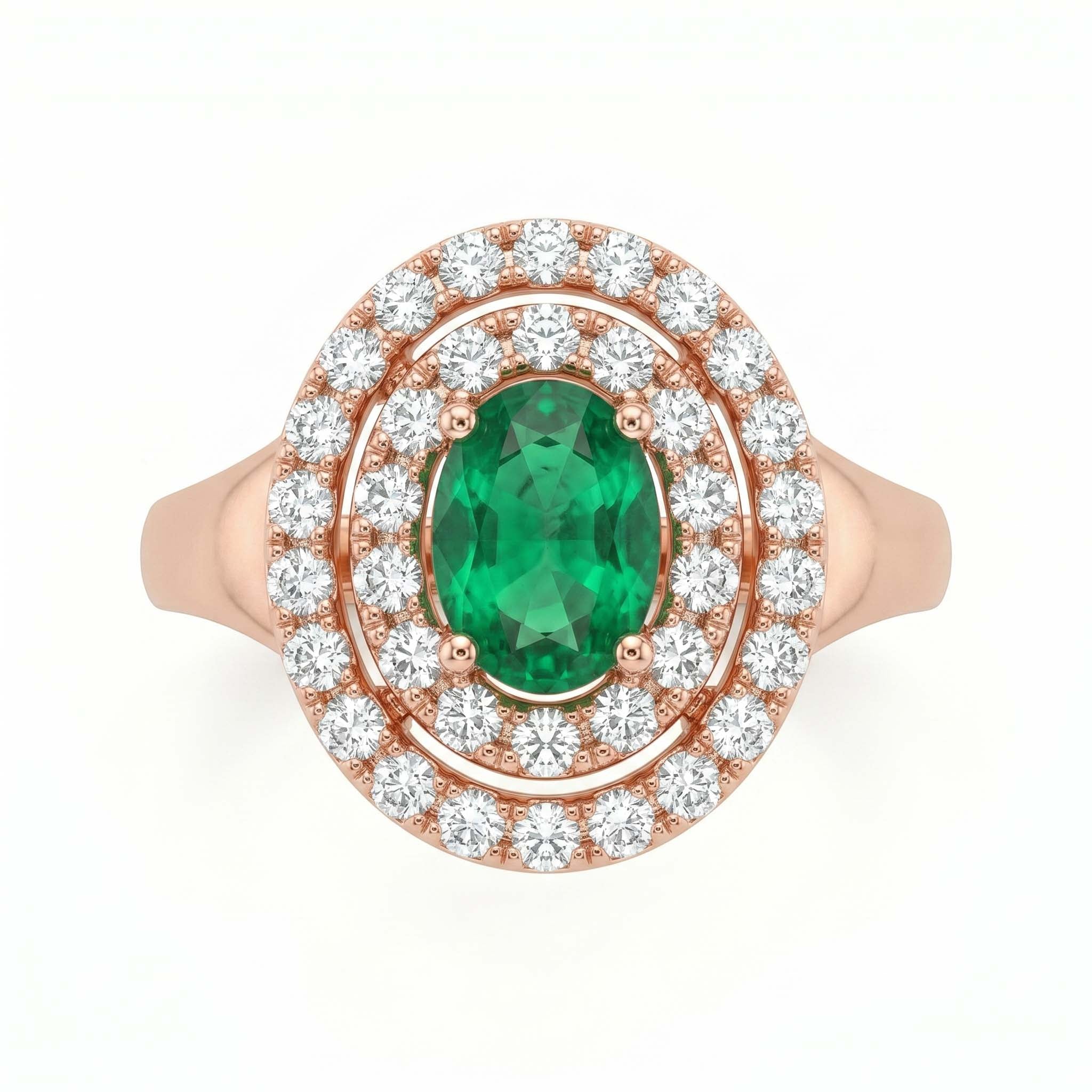 Emerald Elixir Dual Halo Ring