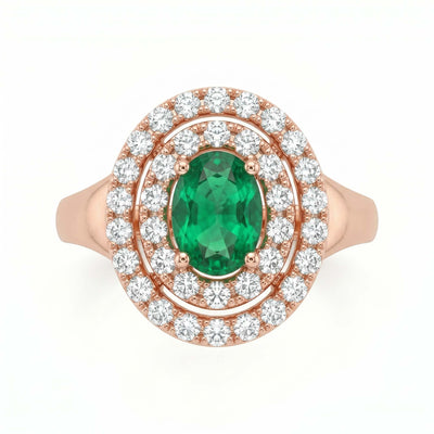 Emerald Elixir Dual Halo Ring