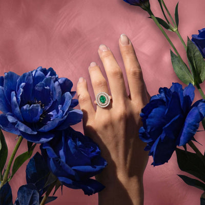 Regal Halo Rose Gold Ring