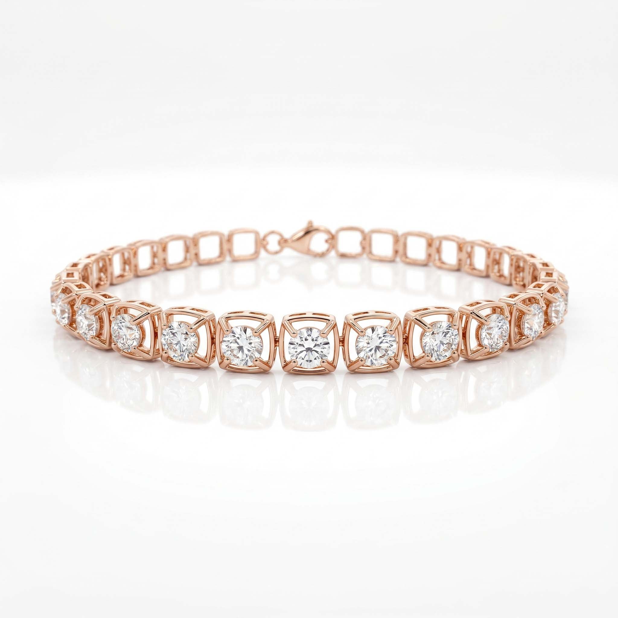 Natural Diamond Rose Gold Tennis Bracelet