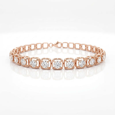Natural Diamond Rose Gold Tennis Bracelet