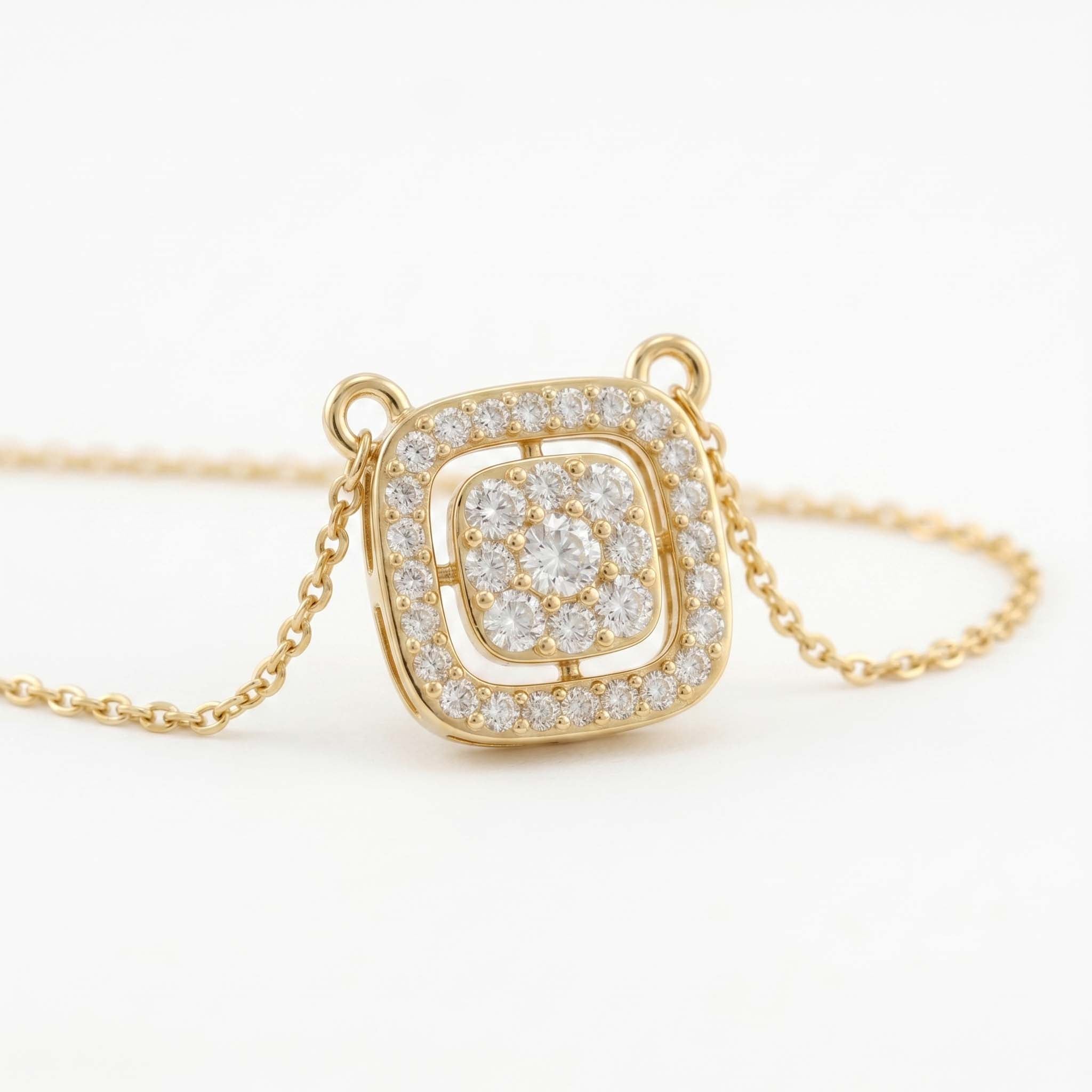 Cushion Halo Diamond Mangalsutra
