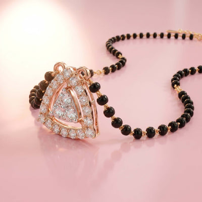 Natural Diamond Rose Gold Mangalsutra Pendant