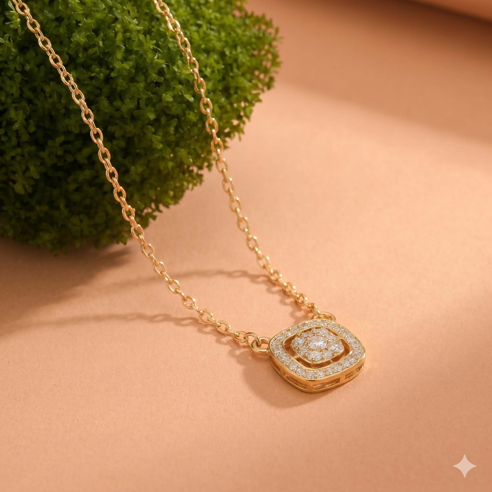 Natural Diamond Rose Gold Mangalsutra Pendant