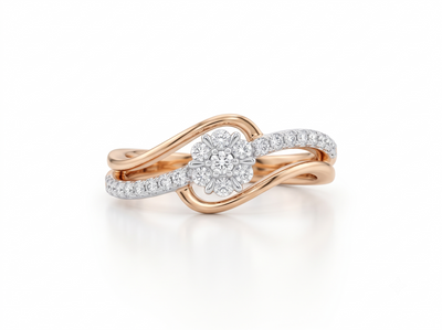 Pear-Shaped Bypass Diamond Wrap Ring in Yellow Gold
