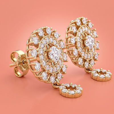 Vintage Statement Zirconia Drop Earrings in Flaneur 925 Silver