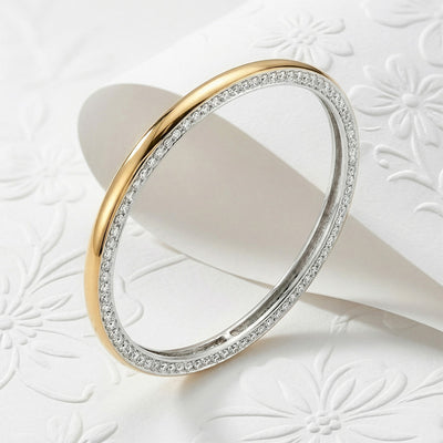Flaneur 925 Silver Full Eternity Brilliant Zircon Bangles (Pair)
