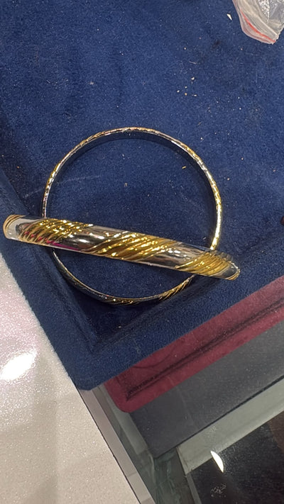 Bangle customisation 2’4 size pure 92.5 silver gold plated