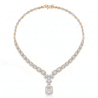 Regal Cascade Dual-Tone Rose Gold Necklace