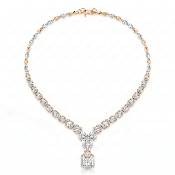 Regal Cascade Dual-Tone Rose Gold Necklace