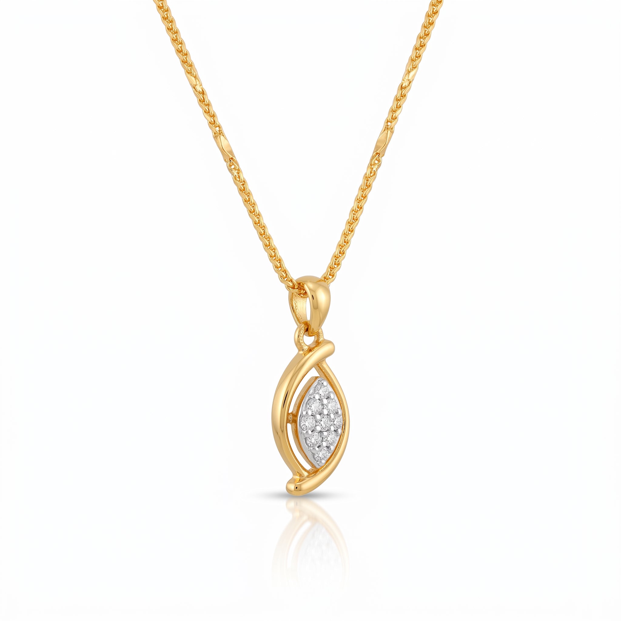 Graceful Marquise Yellow Gold Pendant