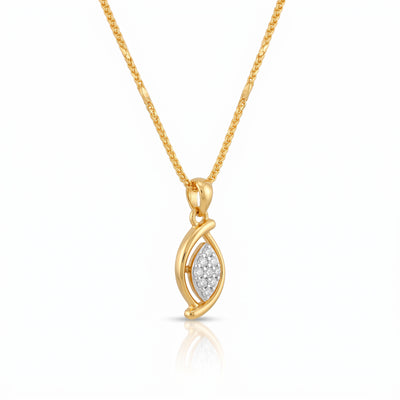 Graceful Marquise Yellow Gold Pendant