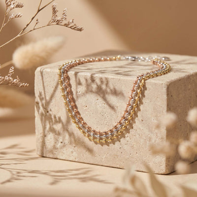 Layered Gold Beaded Chain Anklet for Women Minimalist Anklet