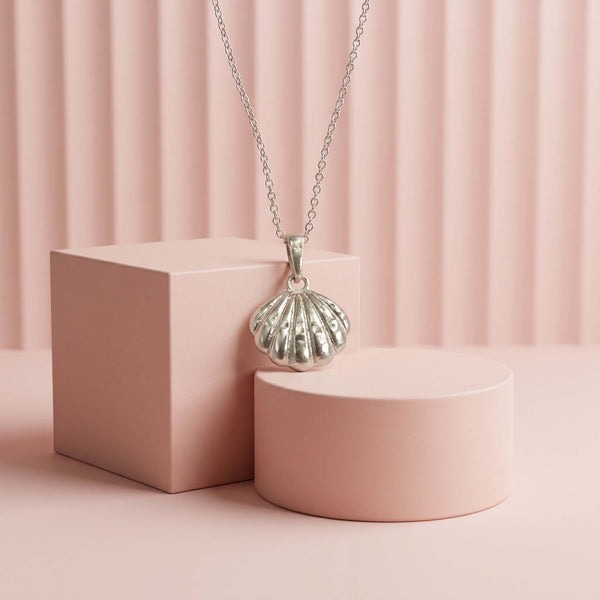 Seashell  Fine Silver Pendant Necklace