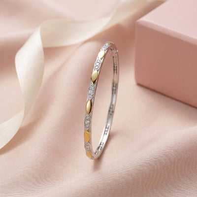 Flaneur 925 Silver Rippled Edge Textured Stacking Bangles (Set of 2)