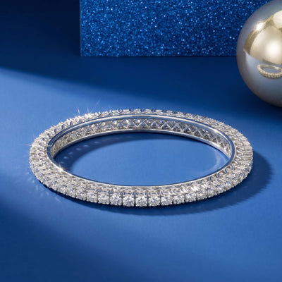 Intricate Filigree White Stone Bangles