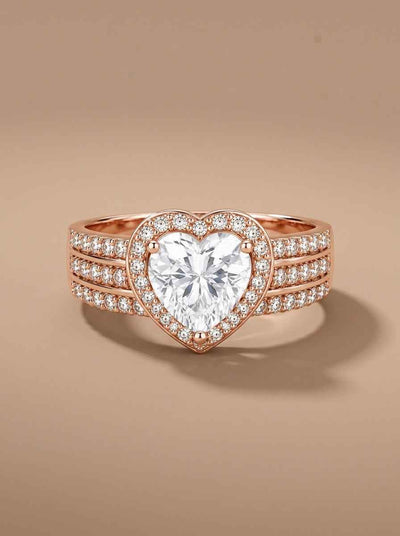 Amora Heart Halo Ring