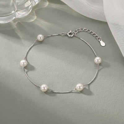 Moonlit Pearl Station Chain Anklet