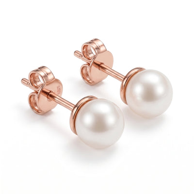 Classic Freshwater Pearl Stud Earrings in Flaneur 925 Silver