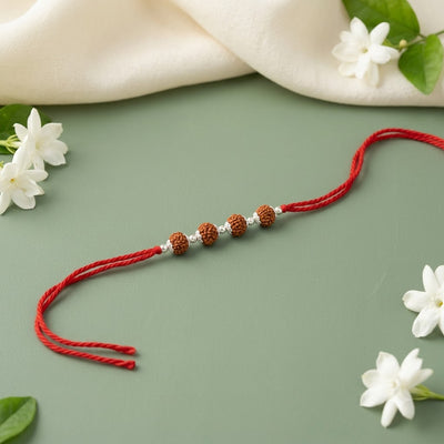 92.5 Silver Rudraksha Rakhi
