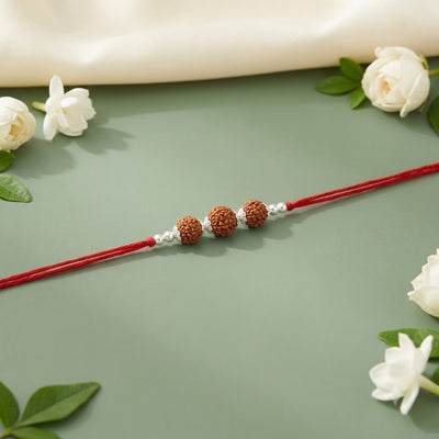 92.5 Silver Rudraksha Rakhi