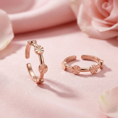 Rose Gold Prism Studded Eternity Toe Rings