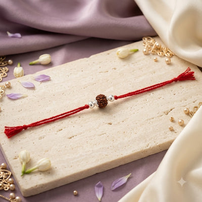 Rudraksha Rakhi – Single Bead Red Thread Rakhi