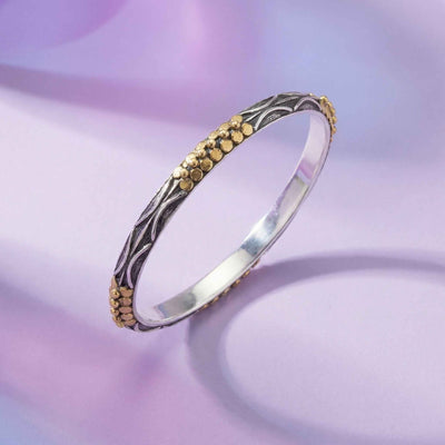 Dual-Tone Gilded Pebble Bangles