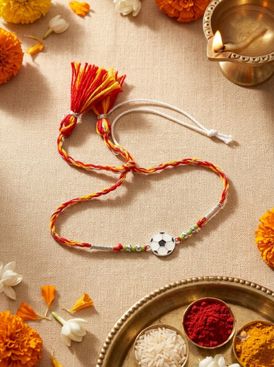 Silver Soccer Ball Rakhi – 925 Fine Silver Football Rakhi